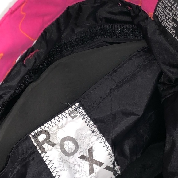 Roxy Girls Abstract Barbie Pink Camo Floral Combo Printed Snow Pants size M (10) - Picture 8 of 14